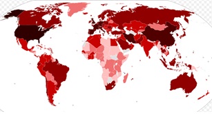 Mapamundi cornavirus al 2020.03.28
